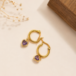 Aros Corazón Amatista